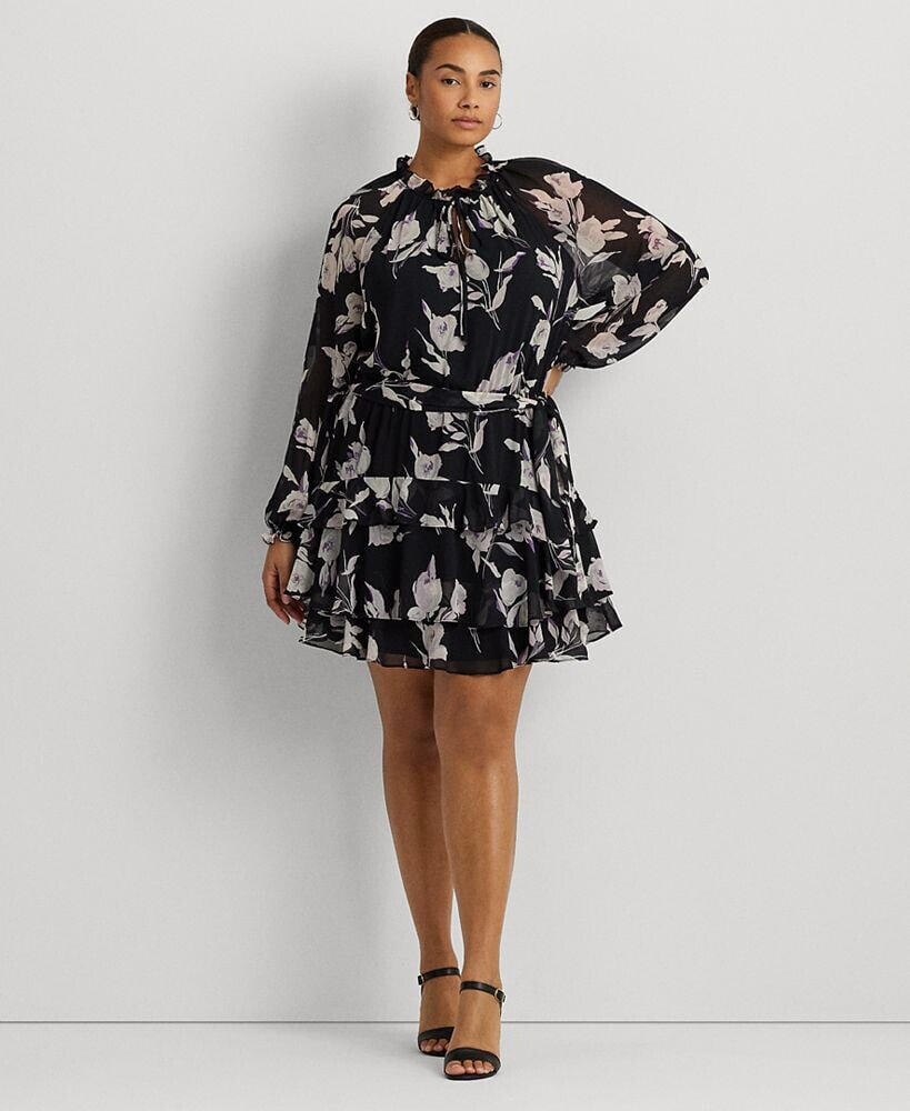 Lauren Ralph Lauren plus Size Floral Fit & Flare Dress