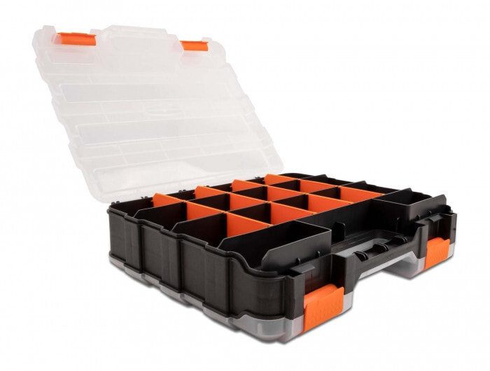 Sortimentsbox mit 34 Fächern 320 x 270 80 mm orange schwarz