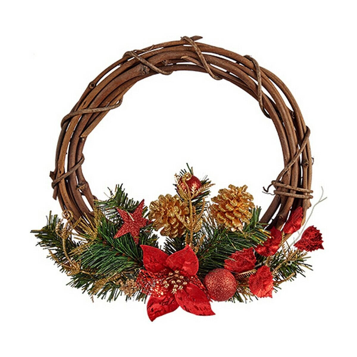 Advent wreathe 30,48 cm Red Wood Green Plastic