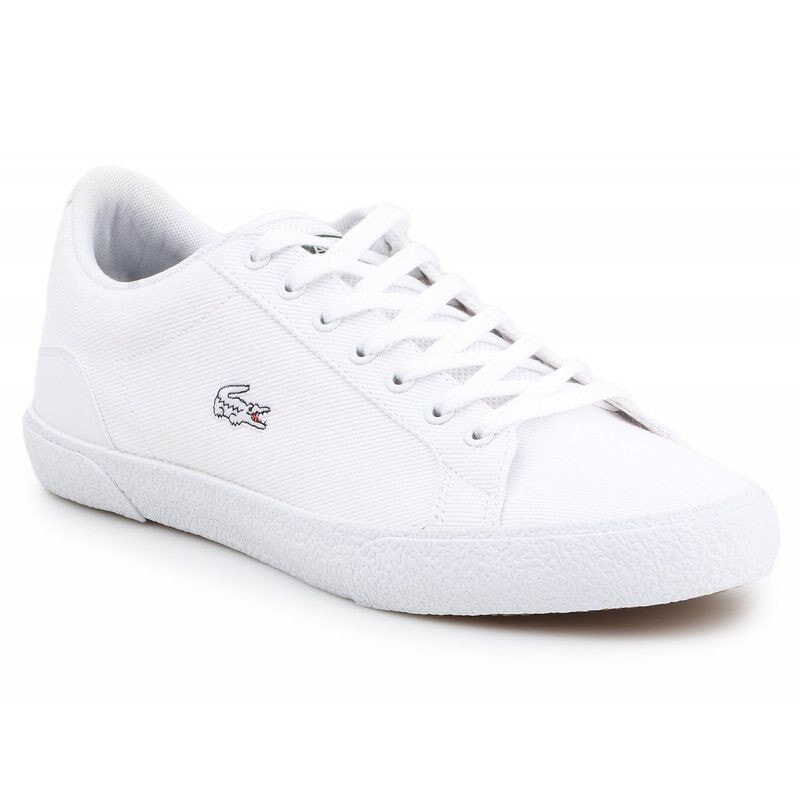 Мужские кеды повседневные белые текстильные низкие летние Lacoste Lerond M 7-38CMA005621G Sneakers