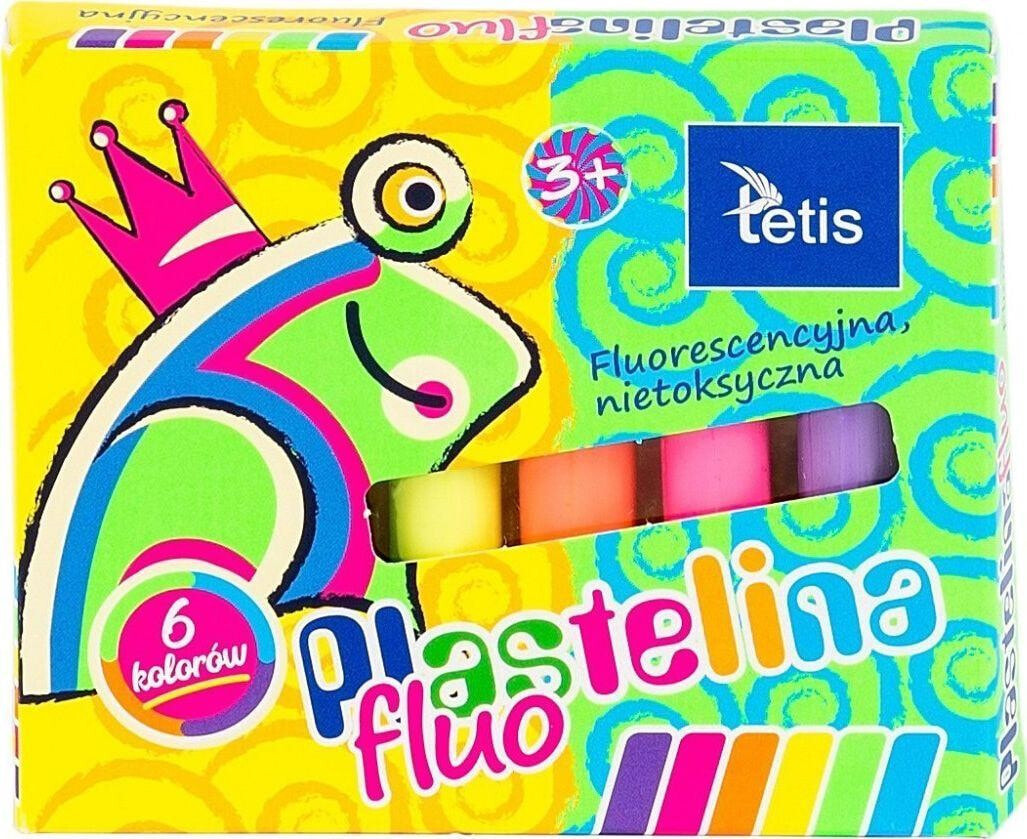 Пластилин или масса для лепки для детей Tetis Plastelina fluorescencyjna 15g 6kol. TETIS