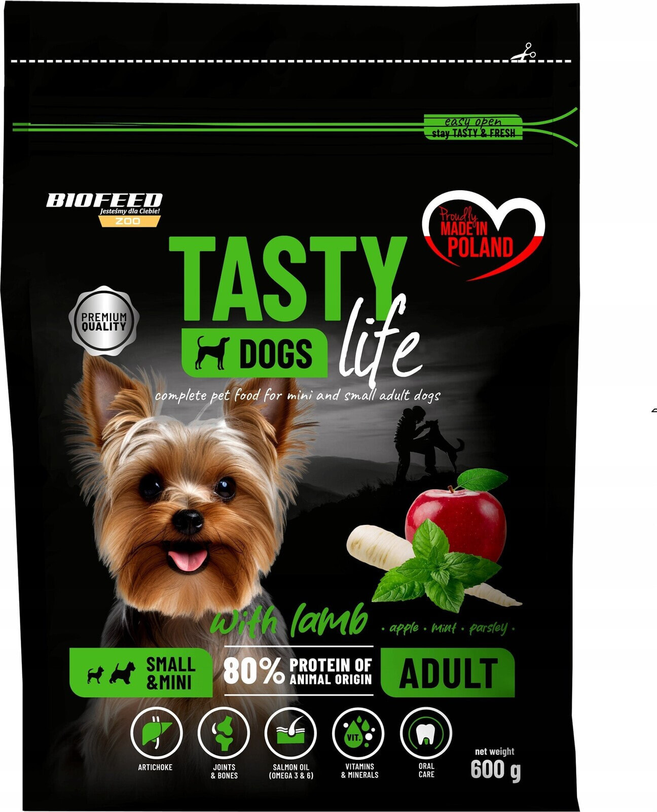 Biofeed BIOFEED TASTY DOGS LIFE ADULT SMALL WITH LAMB 600G