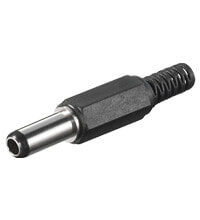 Wentronic DC Plug w/Cable Protector. Bore 2.5x5.5mm