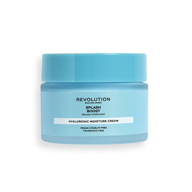 Revolution Skincare Splash Boost Moisturizing Cream Увлажняющий крем для лица с гиалуроновой кислотой, без парфюмерной отдушки 50 мл