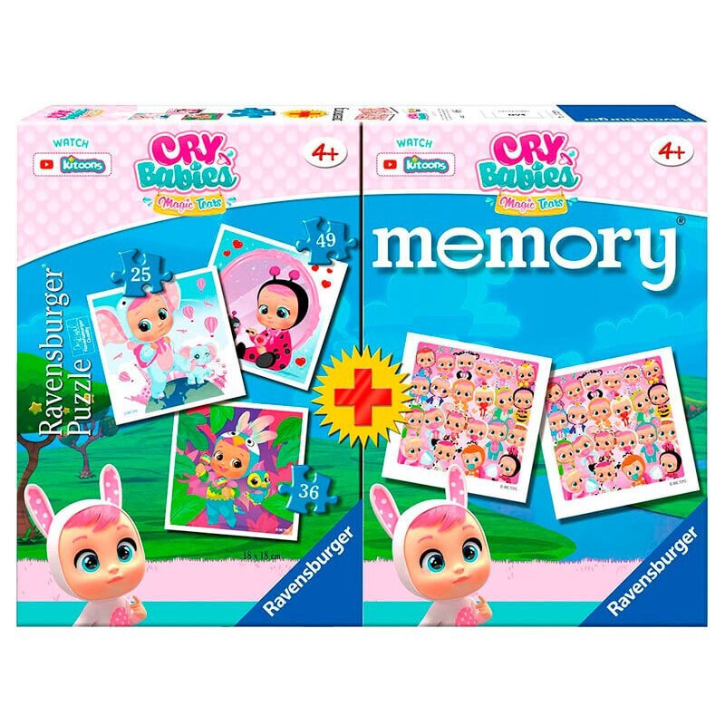 RAVENSBURGER Cry Babies 3 Puzzles+Memory Multipack