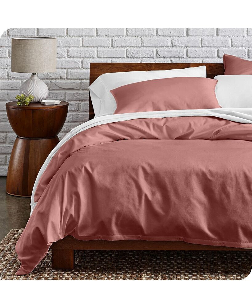 Bare Home organic Cotton Percale Duvet Cover Set Full/Queen