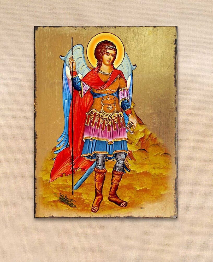 Designocracy icon Saint Michael The Archangel Wall Art on Wood 8