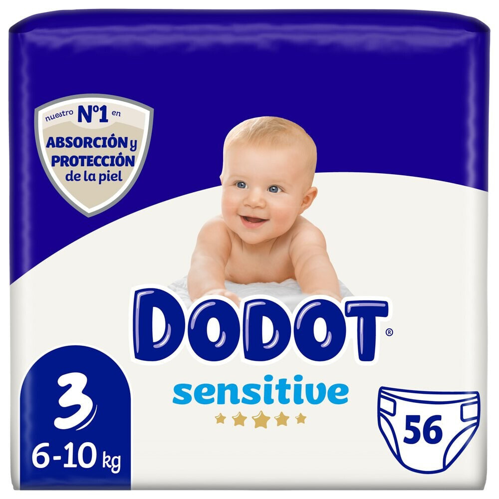 DODOT Sensitive Size 3 56 Units Diapers Dodot купить от 4783 рублей в  интернет-магазине , детские подгузники Dodot