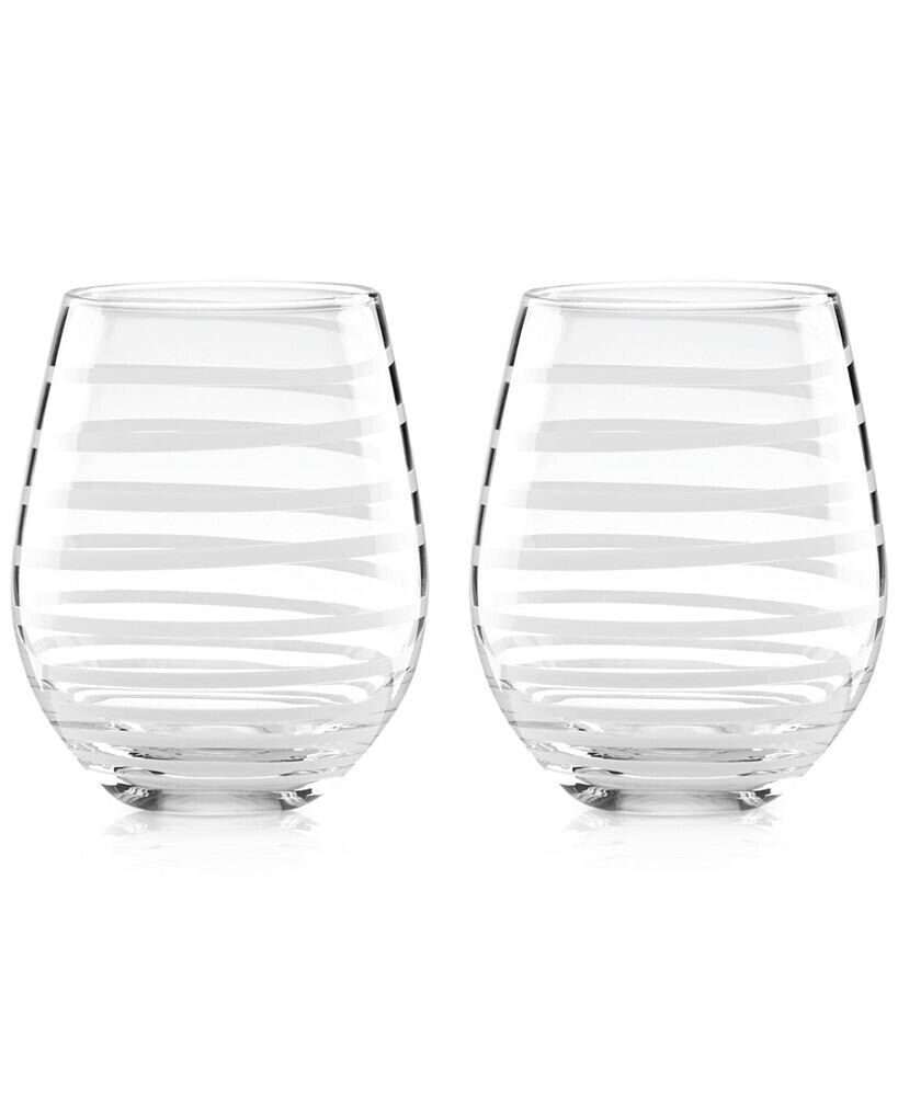 kate spade new york charlotte Street Collection 2-Pc. Stemless Wine Glasses Set