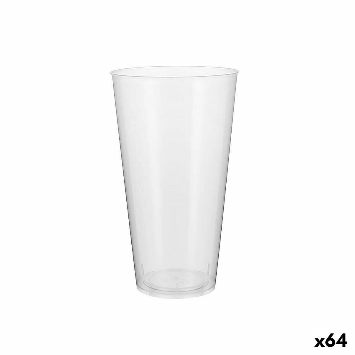 Set of reusable glasses Algon Plastic Transparent 4 Pieces 450 ml (64 Units)