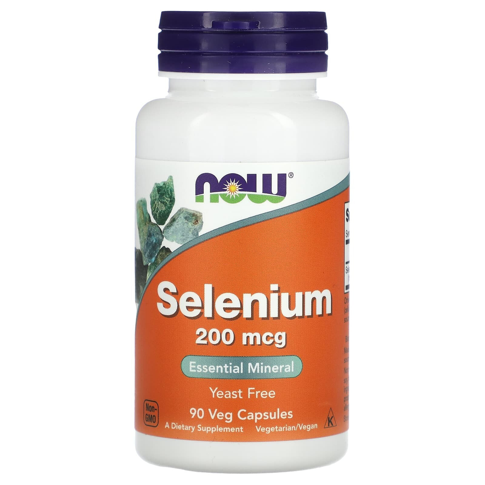NOW Selenium Селен 200 мкг 180 вегетарианских капсул