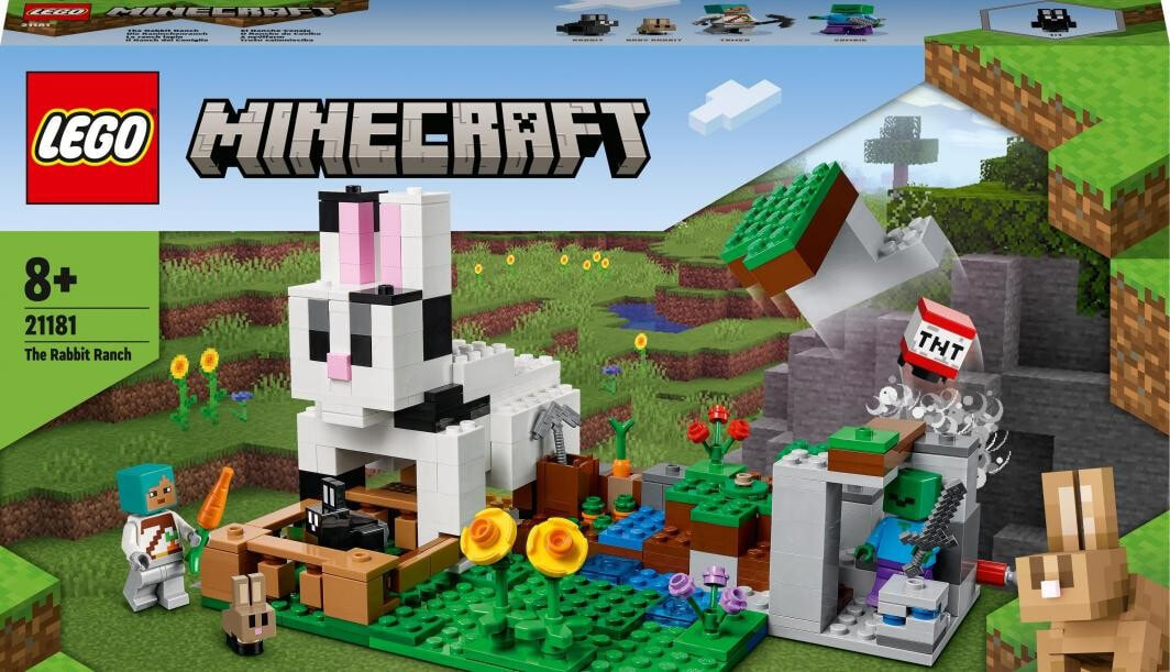 Конструктор LEGO LEGO 21181 Minecraft The Rabbit Ranch, Bauset, Spielzeug fr Kinder ab 8 Jahren mit Minifiguren Trainer, Zombie, Tiere