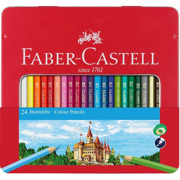 Faber-Castell 115824 цветной карандаш 1 шт Бежевый, Черный, Синий, Золото, Зеленый, Слоновая кость, Лиловый, Пурпурный, Оранжевый, Розовый, Фиолетовый, Белый, Желтый