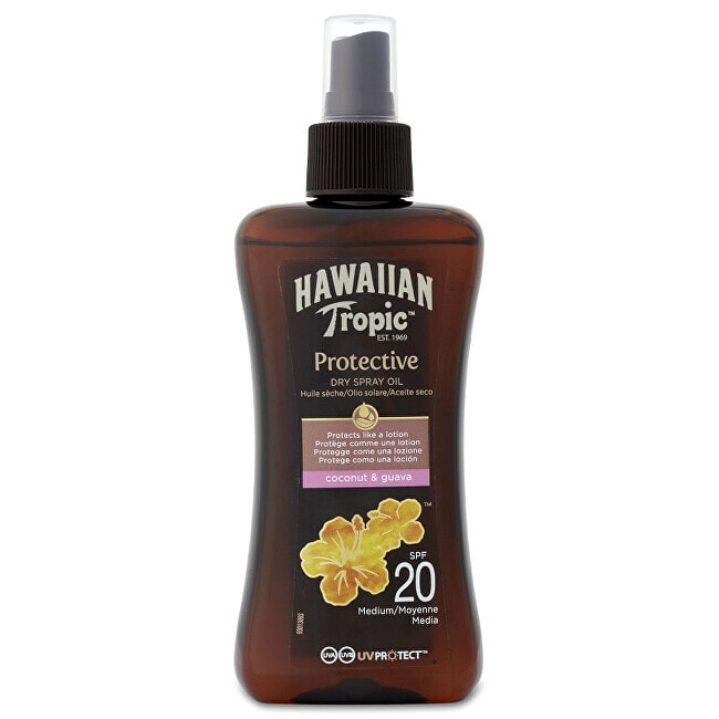 Hawaiian Tropic Protective  SPF 20  Масло для сухого загара со спреем  200 мл