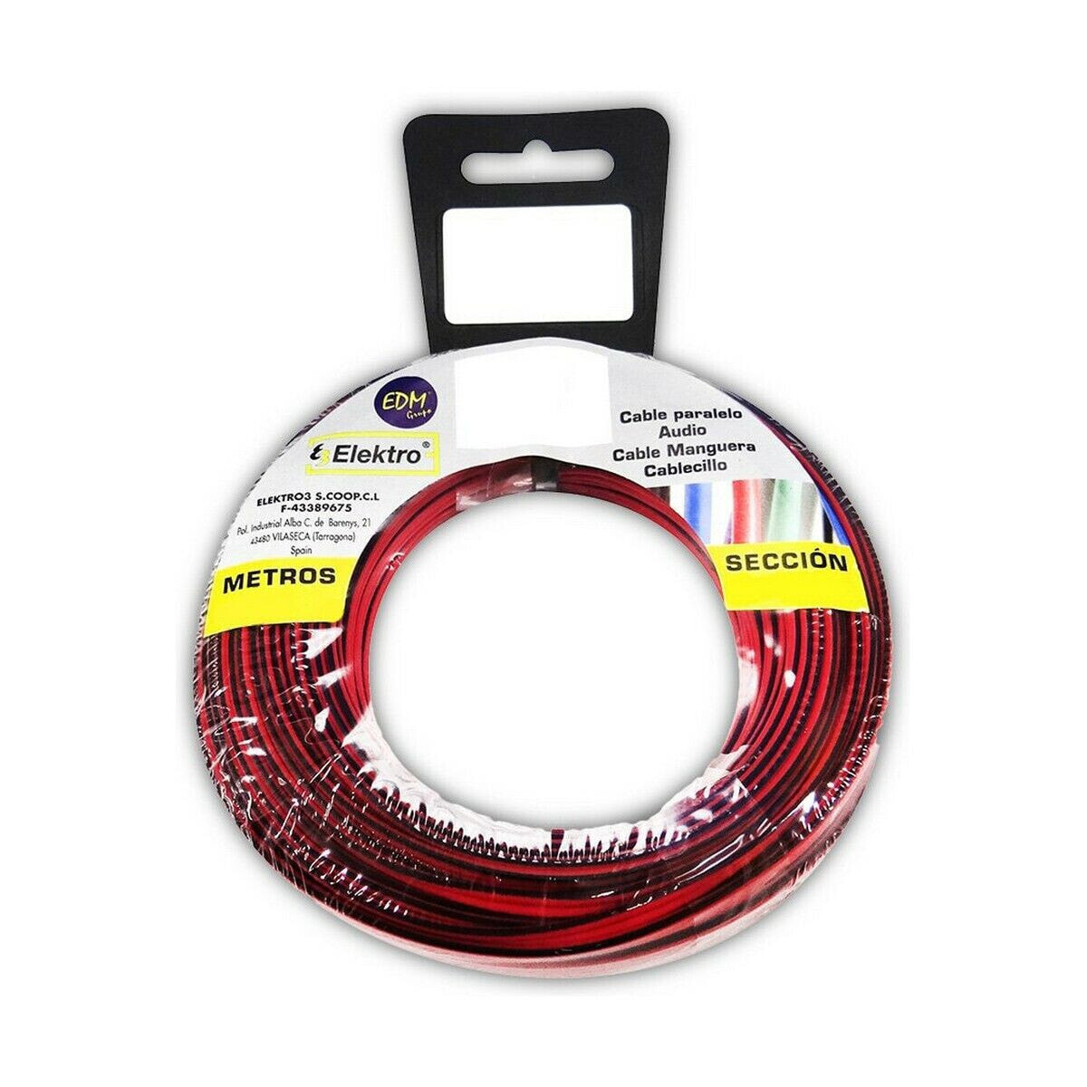 Аудио кабель EDM 2 x 1,5 mm Красный/Черный 5 m