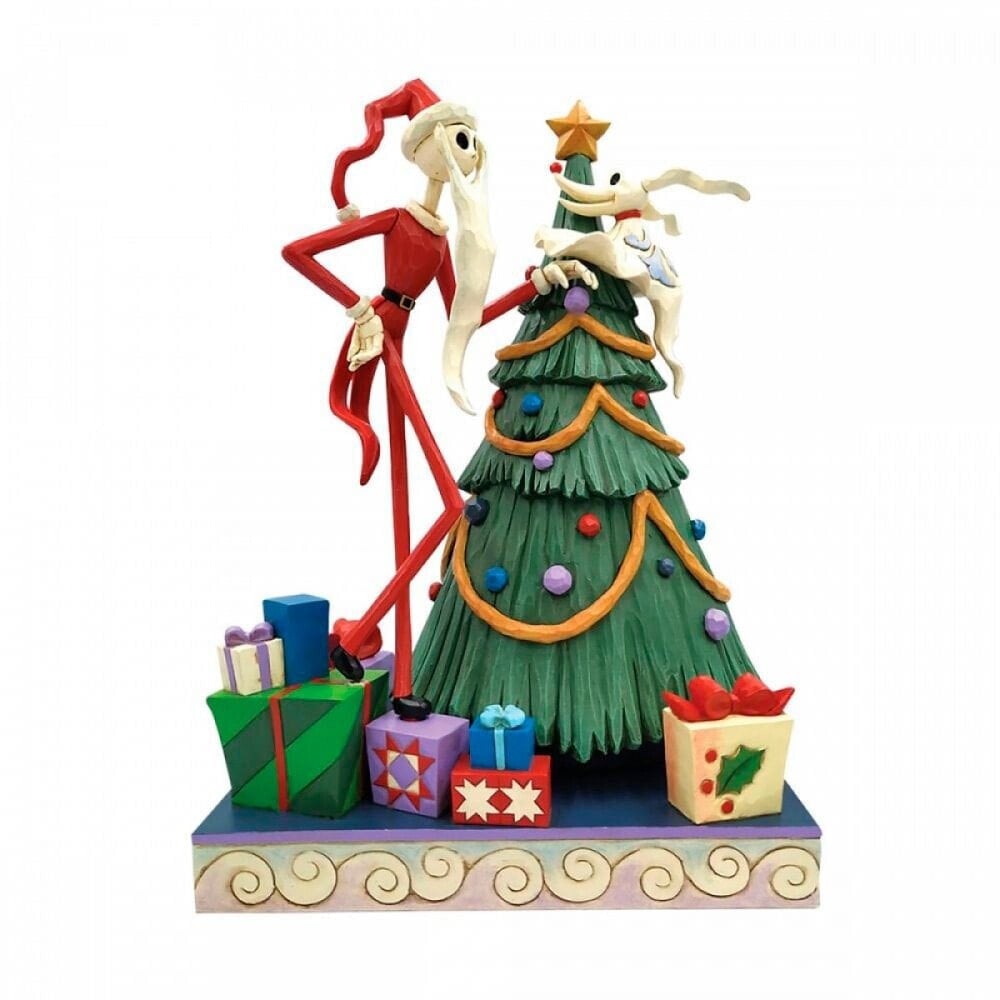 DISNEY The Nightmare Before Christmas Santa Jack Skellington And Zero Traditions Figure