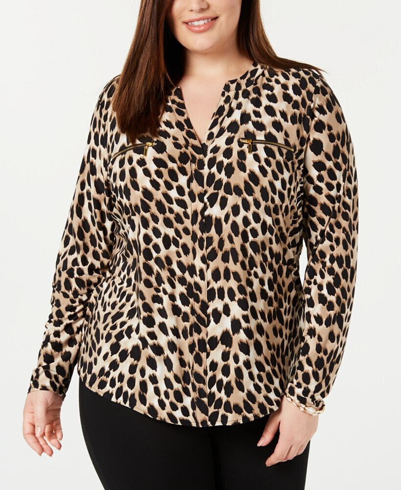 I.N.C. International Concepts plus Size Zip-Pocket Top, Created for Macy's