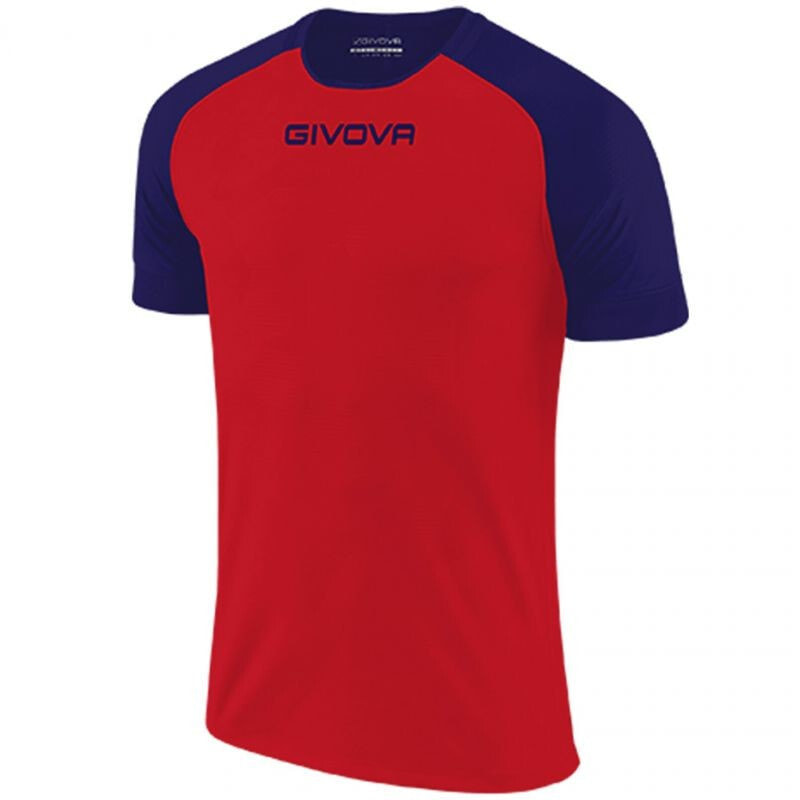 Мужская спортивная футболка красная с надписью T-shirt Givova Capo MC M MAC03 1204