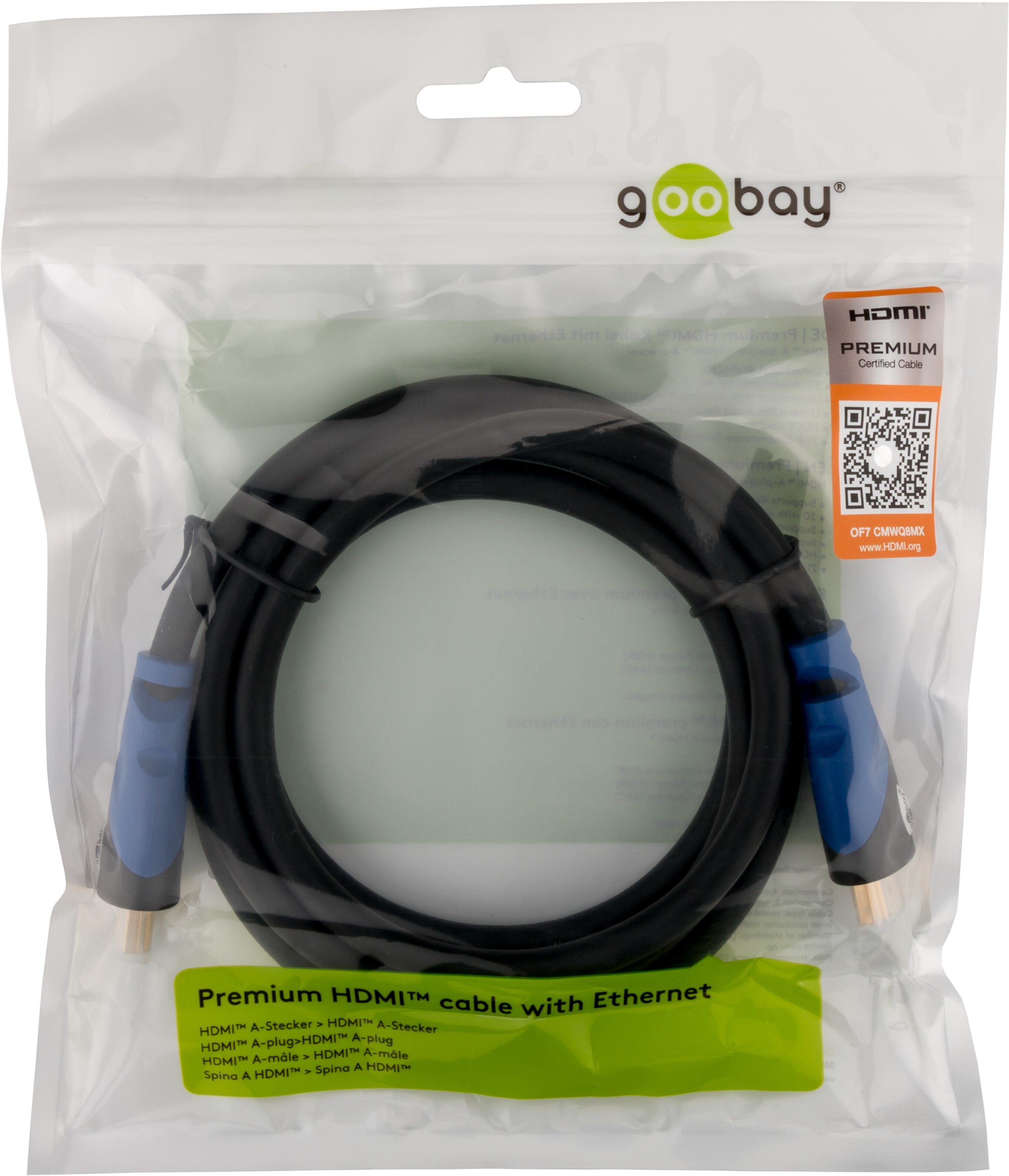 Goobay 72320 HDMI кабель 5 m HDMI Тип A (Стандарт) Черный