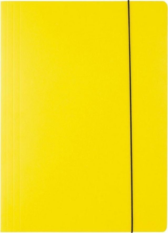 D.Rect Cardboard folder with elastic A4 yellow