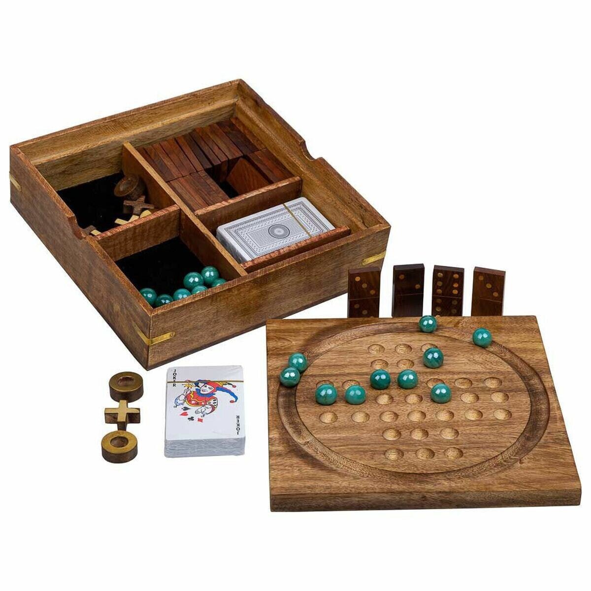 Set of traditional games Alexandra House Living Brown 23 x 5 x 23 cm 5-in-1