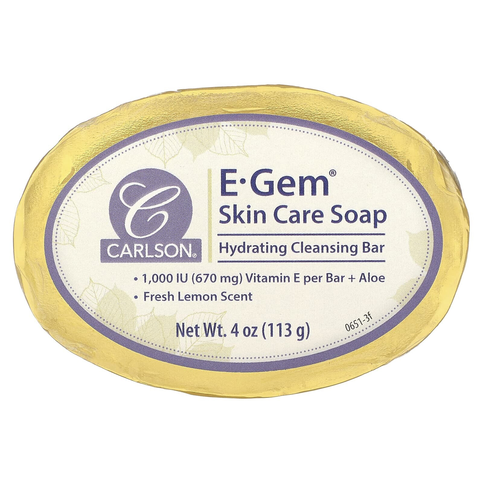 E-Gem, Skin Care Bar Soap, Fresh Lemon, 4 oz (113 g)