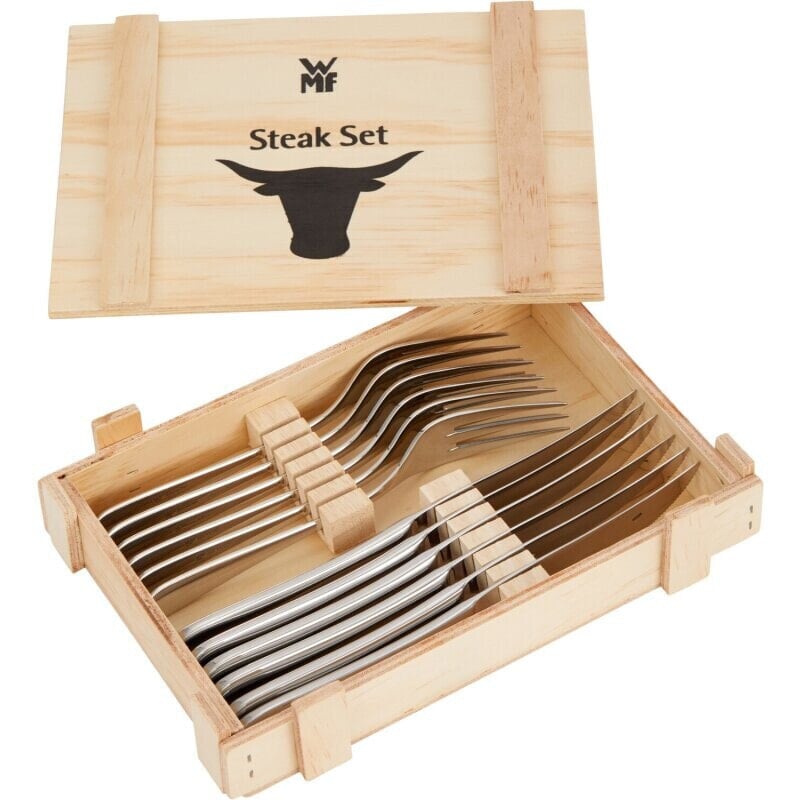 WMF Steakbesteck 12 tlg. mit Holzkiste