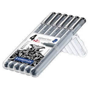 Staedtler pigment liner 308 капиллярная ручка Черный 6 шт 308SB6P