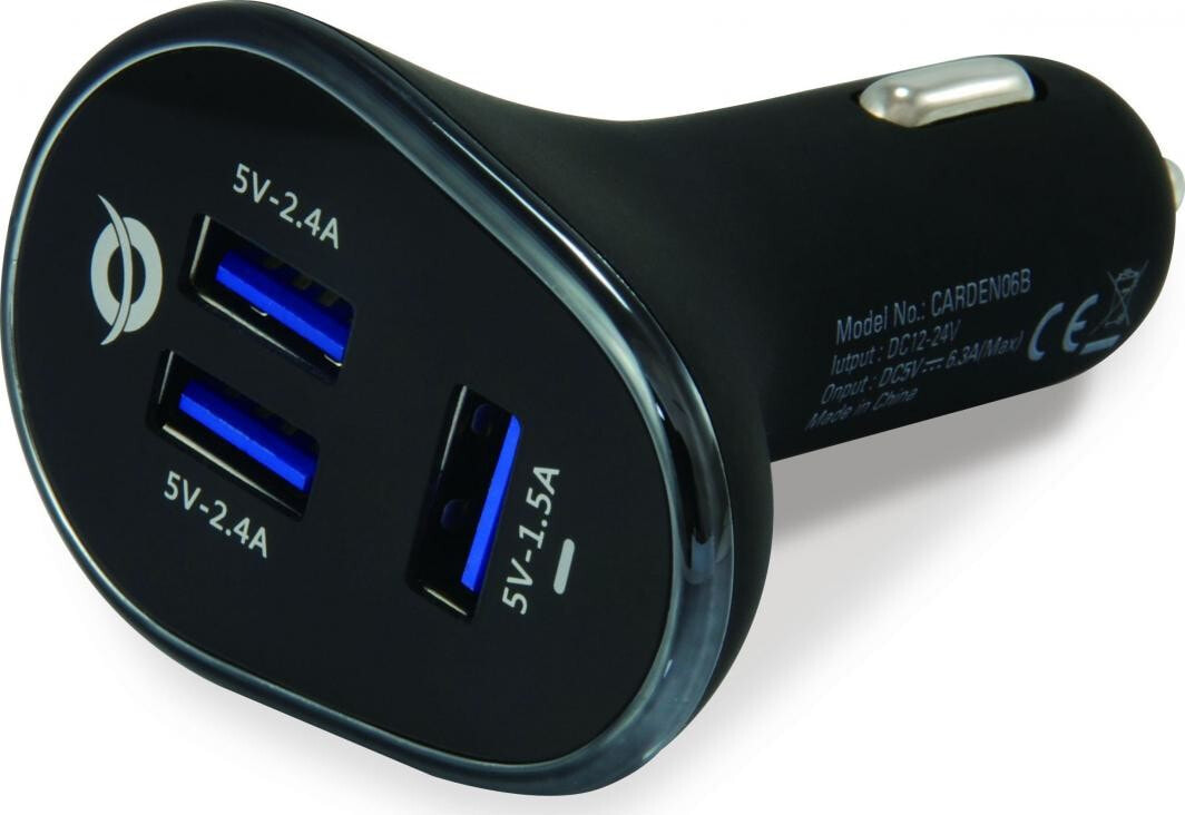 Автомобильное зарядное устройство и адаптер для мобильного телефона Ładowarka Conceptronic CARDEN06B 3x USB-A 6.3 A (CARDEN06B)