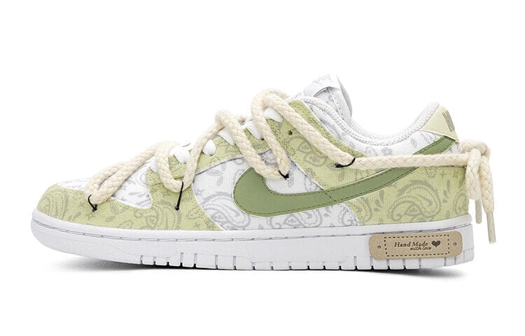 【定制球鞋】 Nike Dunk Low ESS 抹茶威化 腰果花 清新 温柔风 低帮 板鞋 女款 白绿 / Кроссовки Nike Dunk Low DJ9955-100