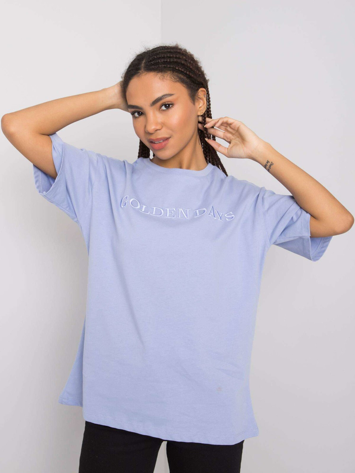 Женская футболка свободного кроя голубая Factory Price