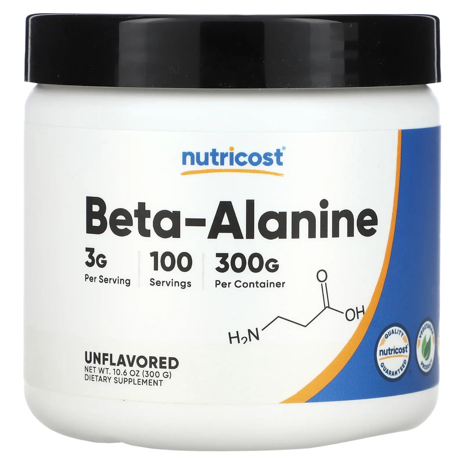 Nutricost, Beta-Alanine, Unflavored, 3 g, 1.1 lb (500 g)