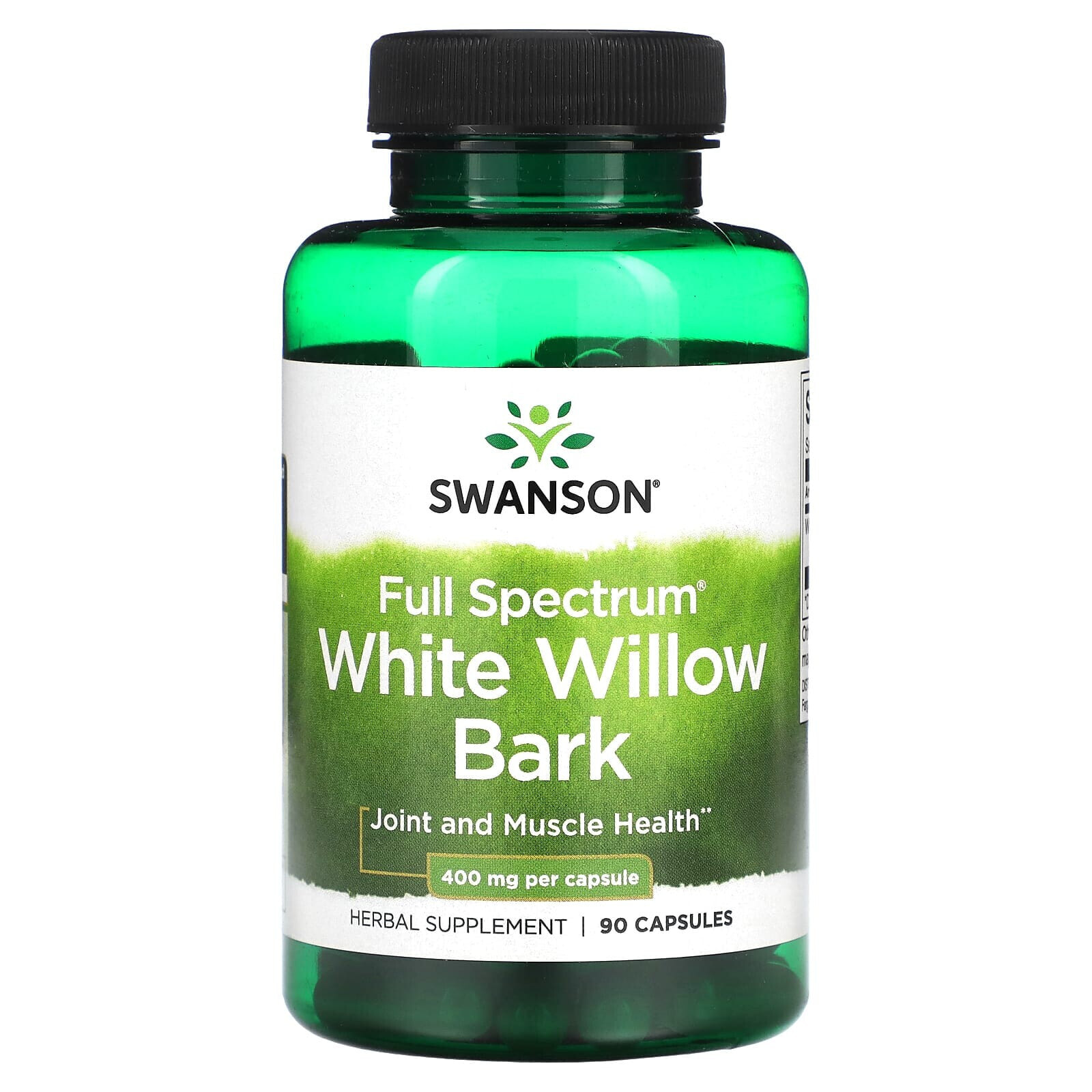 Swanson, Кора белой ивы Full Spectrum, 400 мг, 90 капсул