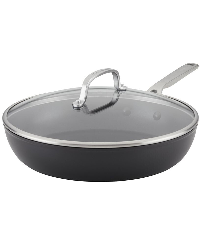 Hard-Anodized Induction Nonstick Frying Pan with Lid, 12.25