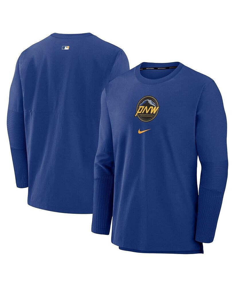 Nike men's Royal Seattle Mariners Authentic Collection City Connect Player Tri-Blend Performance Pullover Jacket