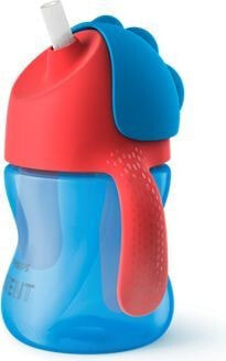 Бутылочка-непроливайка Avent 200мл, с трубочкой, синий, 9м.+ SCF796/01