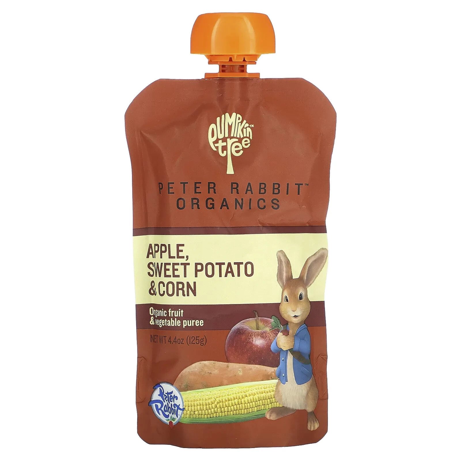 Peter Rabbit Organics, Organic Fruit & Vegetable Puree, Apple, Pea & Spinach, 4.4 oz (125 g)