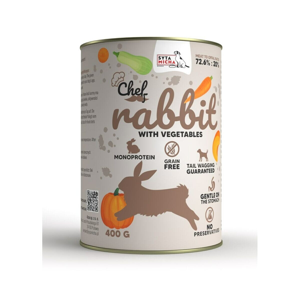 Wet food SYTA MICHA Vegetable Rabbit 400 g