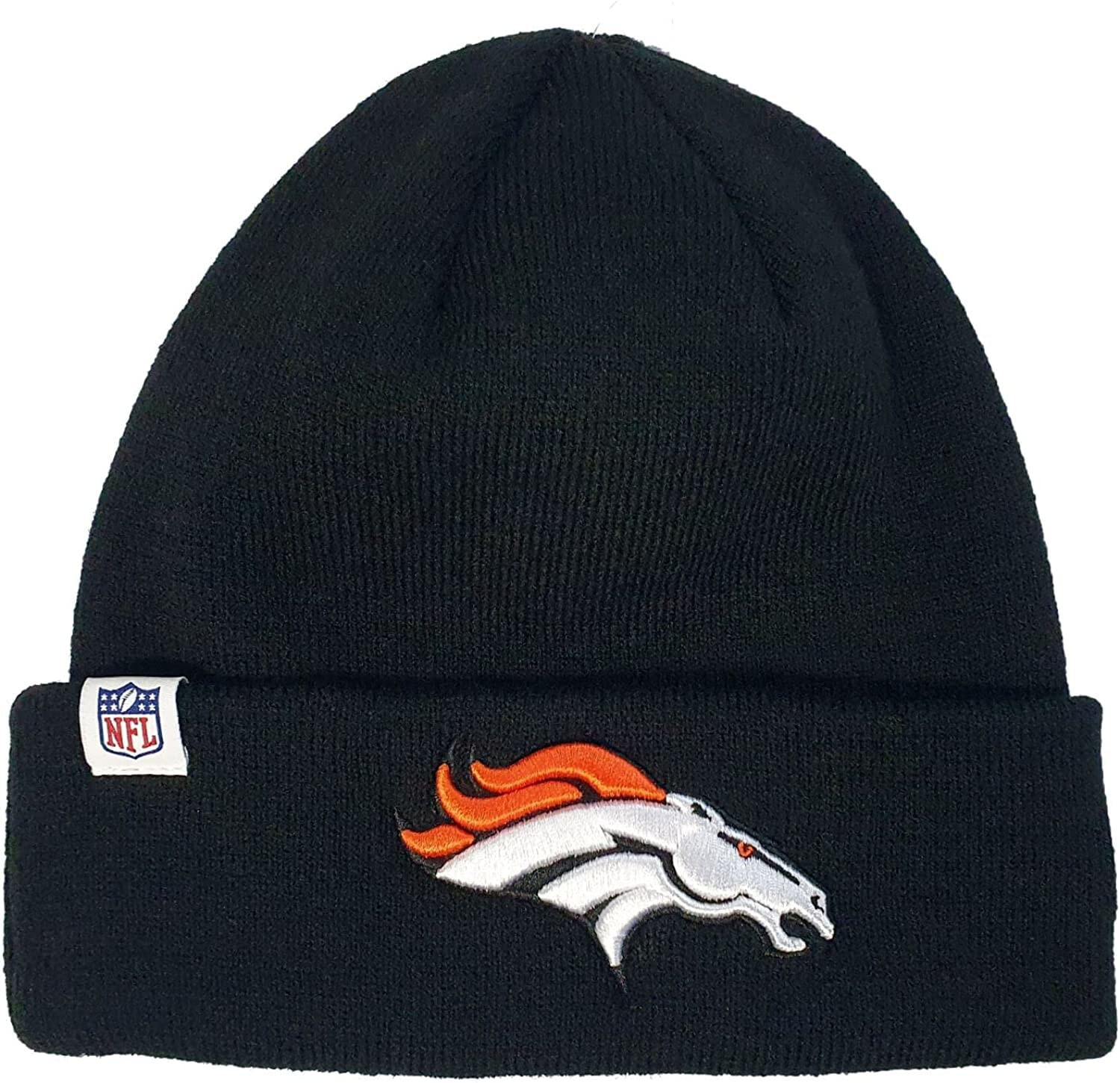 Мужская шапка черная трикотажная New Era NFL Beanie American Football Hat Winter Patriots Seahawks Raiders Chiefs 49ers Black