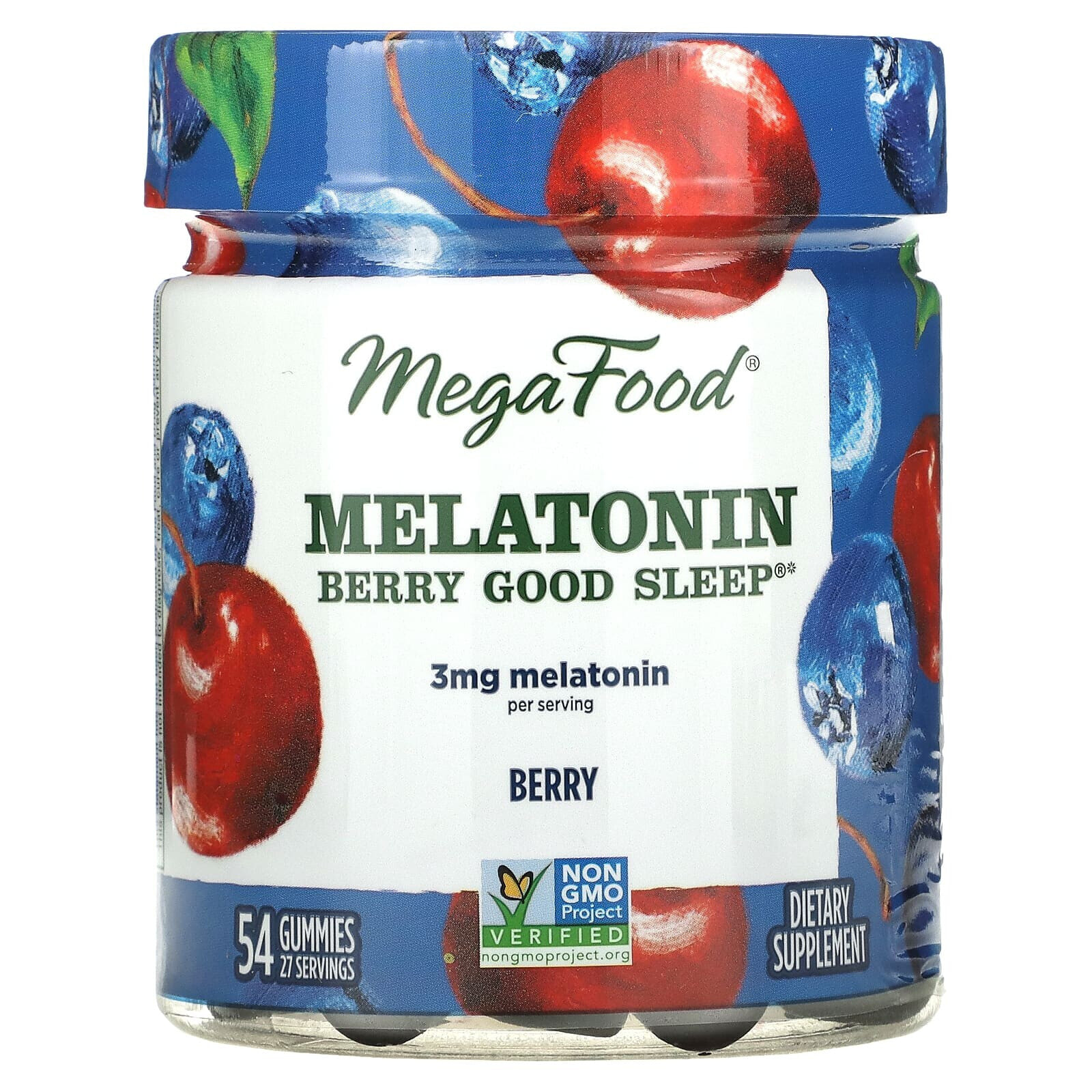 Melatonin Berry Good Sleep, Berry, 3 mg, 54 Gummies (1.5 mg per Gummy)