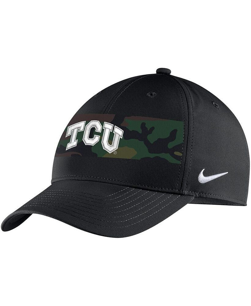 Nike men's Black TCU Horned Frogs Military-Inspired Pack Camo Legacy91 Adjustable Hat