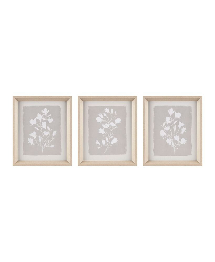 Madison Park 3 Piece Fair Florets Printed Framed Graphic Wall Art, 14