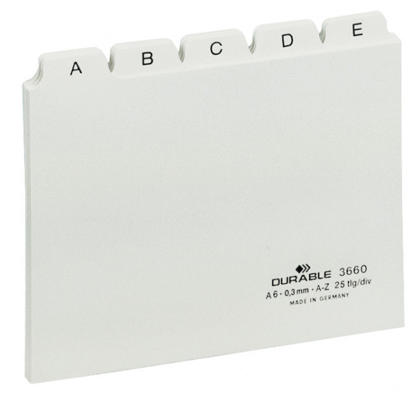 Durable 366002 закладка-разделитель Алфавитная закладка-разделитель ПВХ Белый