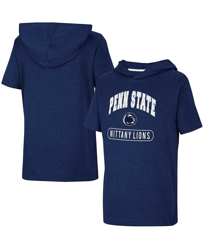 Colosseum big Boys Heather Navy Penn State Nittany Lions Varsity Hooded T-shirt