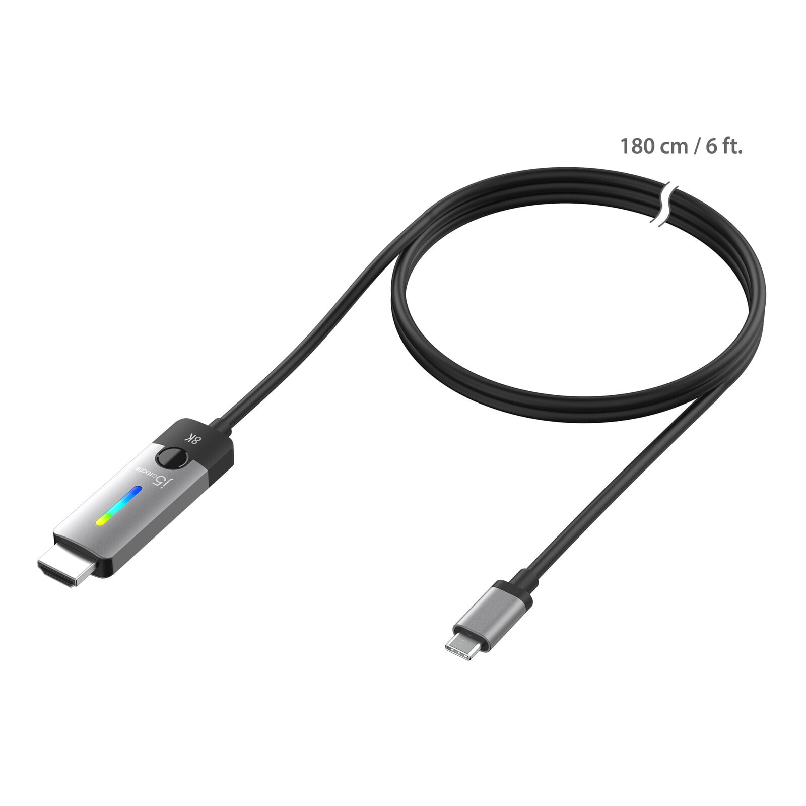 j5create JCC157 1,79 m USB Type-C HDMI Черный, Серый JCC157-N