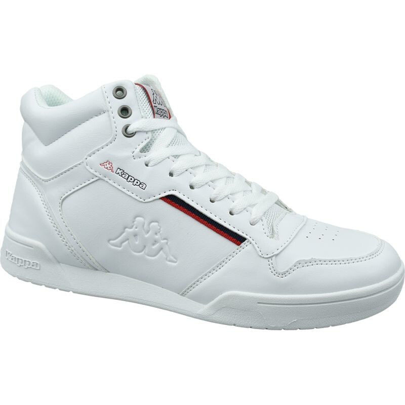 Мужские кроссовки повседневные белые кожаные высокие демисезонные Kappa Mangan shoes M 242764-1020