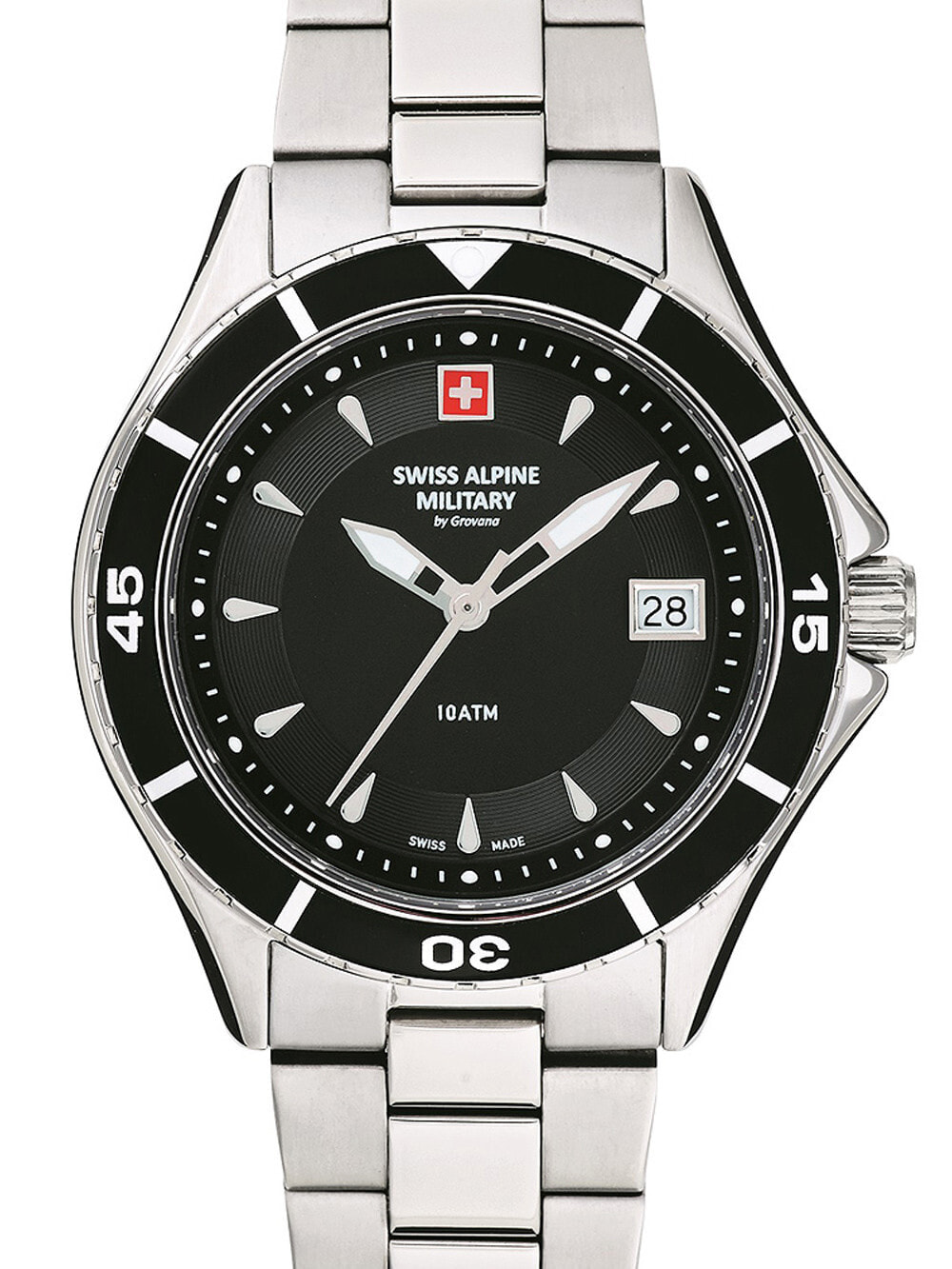 Женские наручные кварцевые часы Swiss Alpine Military окошко с датой. Ремешок нержавеющая сталь.