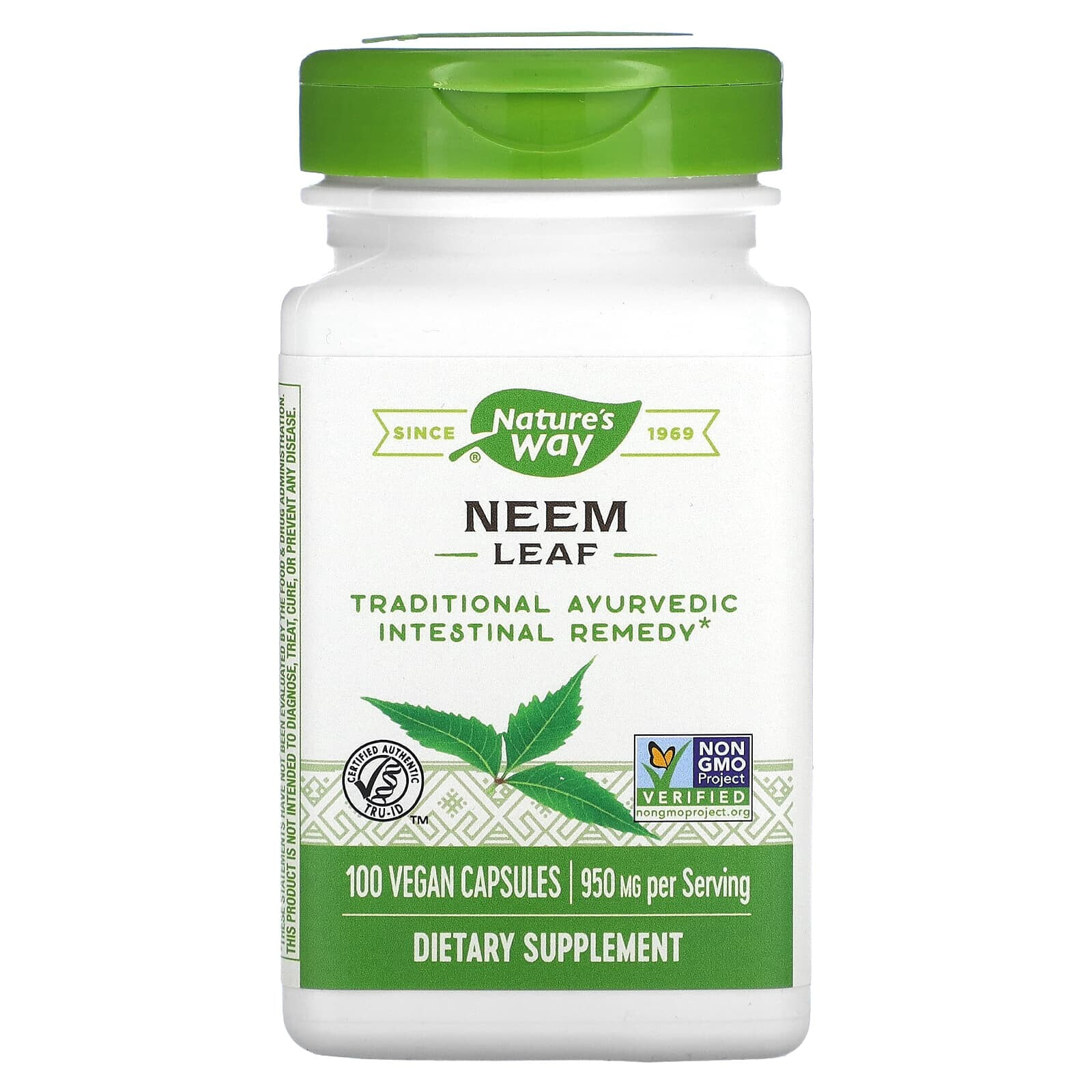 Neem Leaf, 950 mg, 100 Vegan Capsules (475 mg per Capsule)