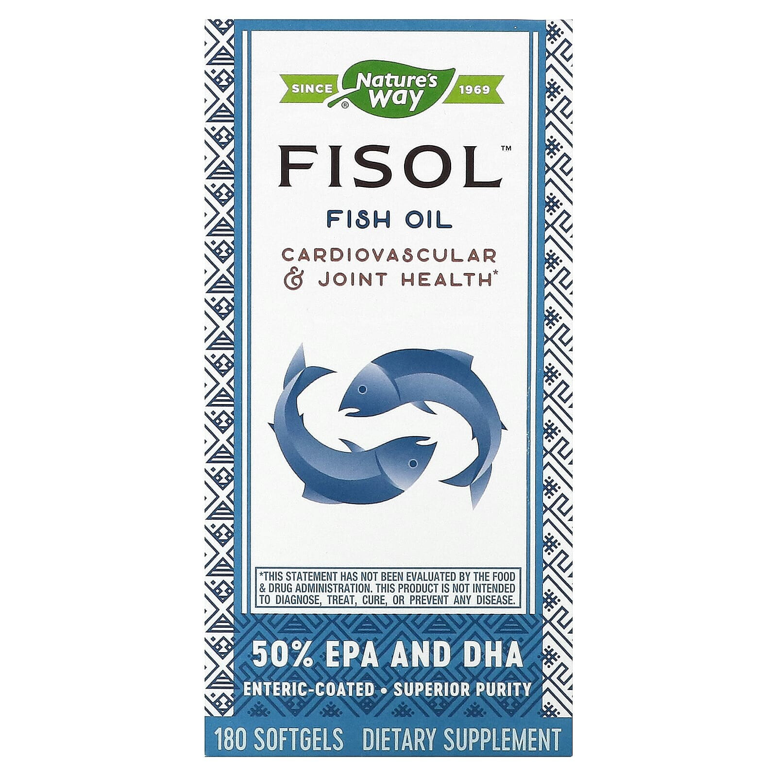 Nature's Way, Fisol, рыбий жир, 180 мягких таблеток