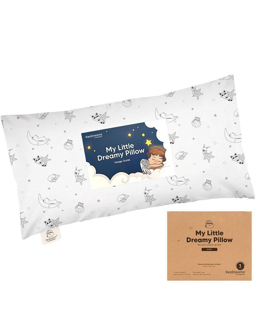 KeaBabies buddy Toddler Pillow with Pillowcase, 10X18 Soft Organic Cotton Toddler Pillows for Sleeping, Kids Pillow
